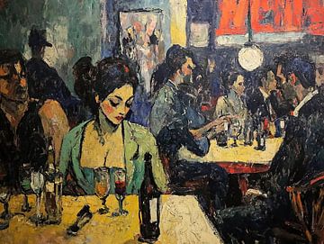 Paris Night van Blikvanger Schilderijen