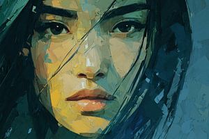 Deep Blue – Abstract portret donker en mysterieus