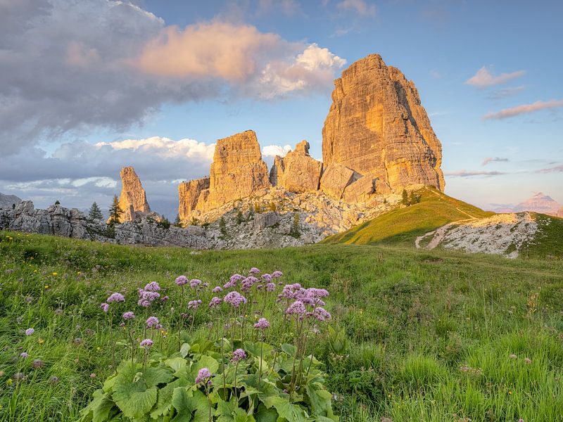 Cinque Torri in the evening sun by Michael Valjak