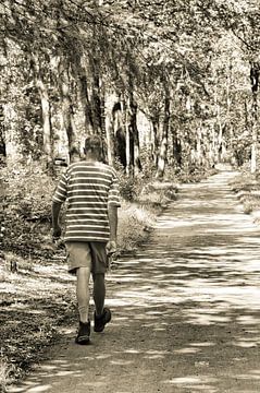 vintage Man walking through the forest by Miny'S