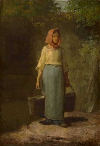 Boerenmeisje dat terugkeert van de bron, Jean-François Millet