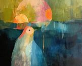Vogeltje Design van Abstract Schilderij thumbnail
