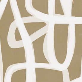 Japandi Brush Stroke Flow #1 | Brown White by Bohomadic Studio