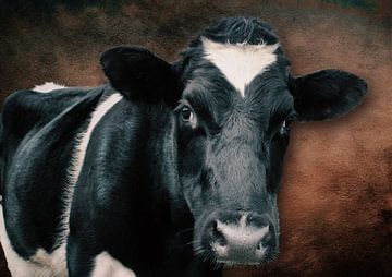 portret van een koe tegen mooie robuuste achtergrond