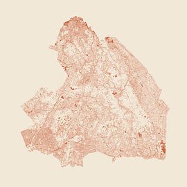 Terracotta style waters of Drenthe by Maps Are Art