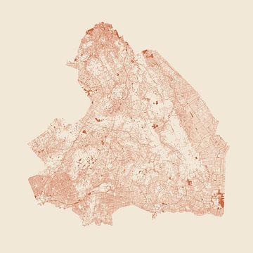 Wateren van Drenthe in Terracotta stijl van Maps Are Art