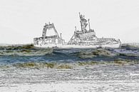 Schiffswrack vor der Küste, Foto / Skizze von Rietje Bulthuis Miniaturansicht