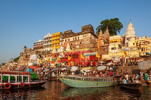 De ghats van Varanasi aan de Ganges