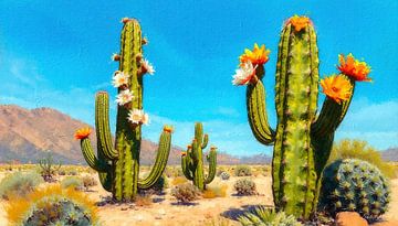 Cacti - monuments of resilience: about the unexpected blossoming of colour, form and inner strength in the silent expanse of the desert by AidasignArt