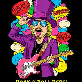 Rock & Roll Rebel: Free Fallin' Riffs Guitarist by Indharta Harviansyah Avy