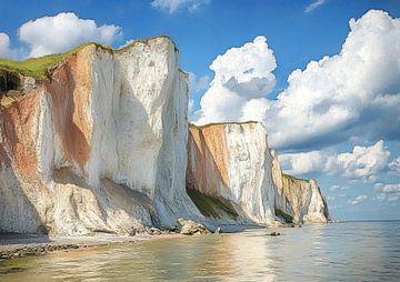 Kustkliffen Landschap | Rugged Beauty Under Sky van Abstract Schilderij