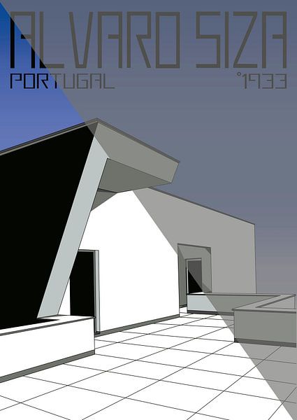 Alvaro Siza 4 - Lucht met Grijze Driehoek van TAAIDesign