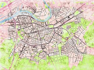 Karte von Offenbach am Main im stil 'Soothing Spring'