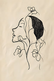 Pensées épanouies – Portrait minimaliste d'une femme sur Dave Schloffi