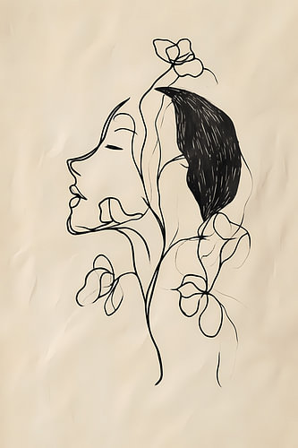 Blooming Thoughts – A Minimalist Portrait of a Woman