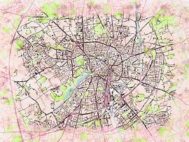 Carte de Münster avec le style 'Soothing Spring' sur Maporia