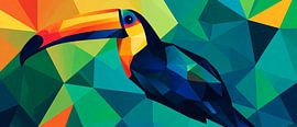 Colourful toucan in geometric style by Poster Art Shop