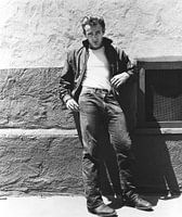 James Dean on set of Rebel Without A Cause, 1955