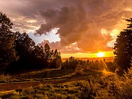 Coucher de soleil après une pluie passagère