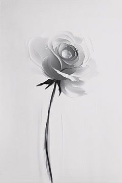Abstracte minimalistische zilveren roos van Art & Soul Creations