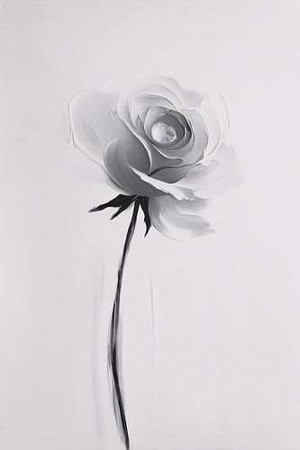 Rose argentée minimaliste et abstraite