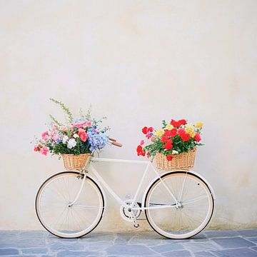 Bloemenfiets met manden van Poster Art Shop