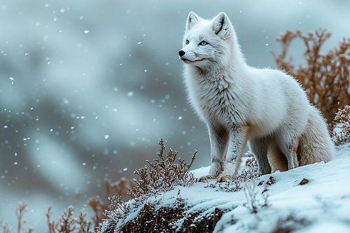 Renard arctique dans un paysage hivernal