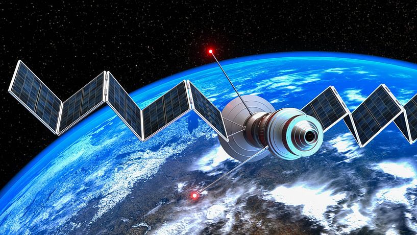 a satellite in orbit by Rainer Zapka