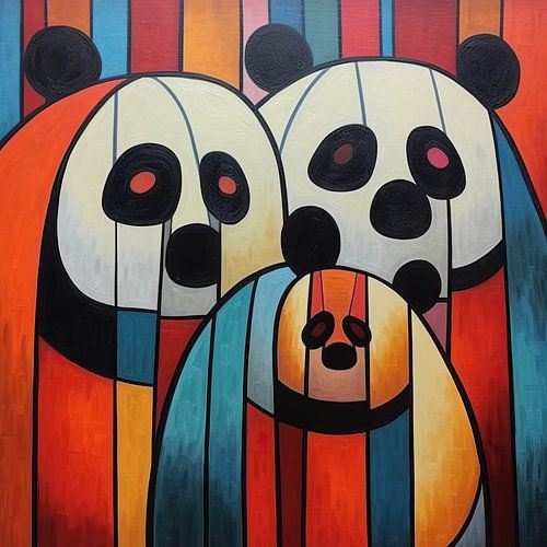 Malerei Bunte Panda's |Colour Hugger
