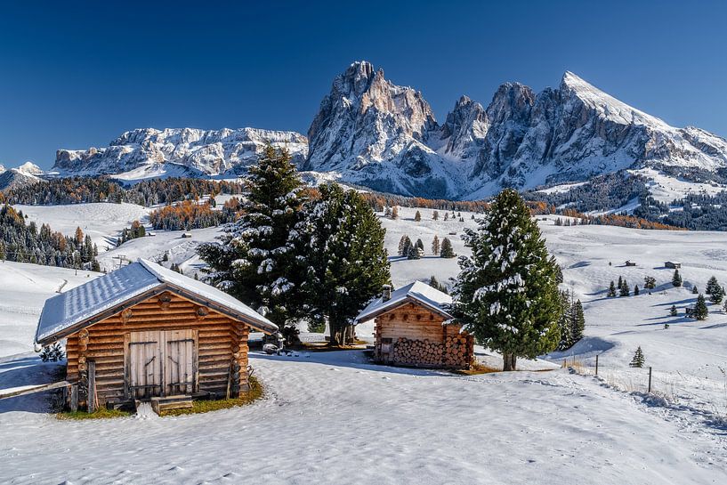 Hiver automnal sur l'Alpe de Siusi dans les Dolomites par Achim Thomae Photography