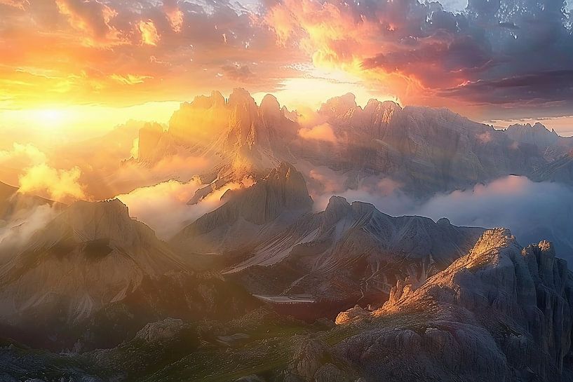 Dolomitenblick im Morgenlicht von fernlichtsicht