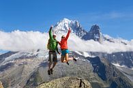Gipfelfreude in Chamonix von Menno Boermans Miniaturansicht