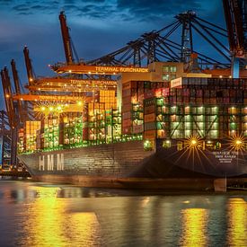 Een goede nachtrust op Burchardkai - in het licht van de havenstilte van Sabine Wagner