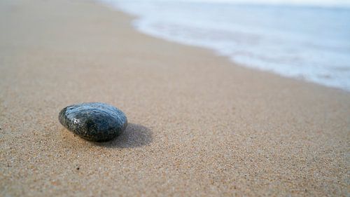 Pierre sur la plage de la mer Baltique en Pologne