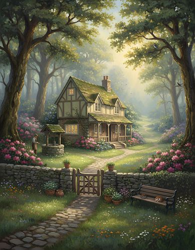 Verstecktes Häuschen am Waldrand