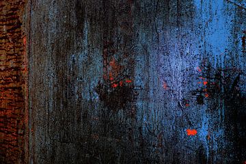 Muur van de luchtfabriek (blauw/zwart). van Marian Klerx