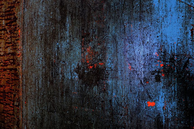 Muur van de luchtfabriek (blauw/zwart). by Marian Klerx