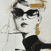 Die Sonnenbrille Muse, modernes Porträt von Carla Van Iersel