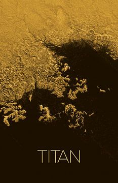 STK205511S-Solair systeem poster van Titan, Saturnus's grootste maan. van Stocktrek Images