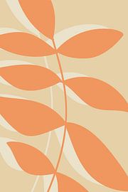 Moderne Botanische Kunst. Abstrakte Blätter in warmen Pastellfarben Nr.6 von Dina Dankers