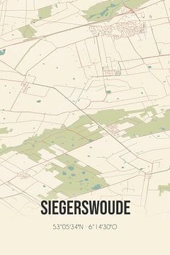 Alte Karte von Siegerswoude (Fryslan) von Rezona