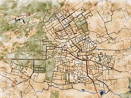 Kaart van Bergen in de stijl 'Serene Summer' van Maporia