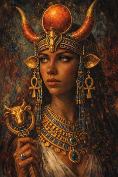 Hathor ägyptische Göttin Gemälde. von Johannes