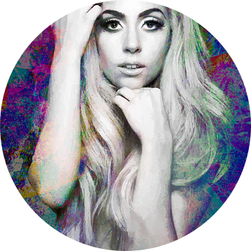 Lady Gaga Naakt Modern Abstract Portret in Diverse Kleuren van Art By Dominic
