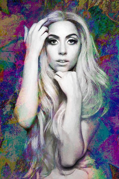 Lady Gaga Nude Modern Abstract Portrait in verschiedenen Farben von Art By Dominic