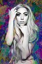 Lady Gaga Nude Modern Abstract Portrait in verschiedenen Farben von Art By Dominic Miniaturansicht