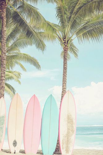 Surfen onder palmbomen