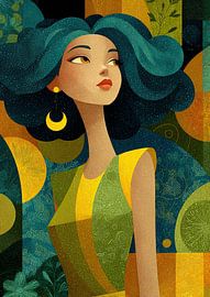 Woman with Green Hair by Art Whims