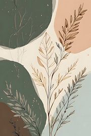 Botanical Silhouettes on Abstract Shapes by DNArt Gallery's