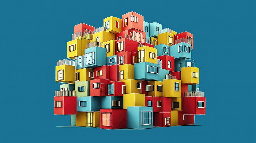 Modernes buntes Wohngebäude von Frank Heinz